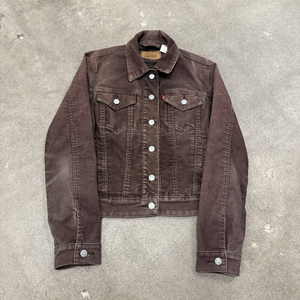 Vintage Y2K Levi’s Corduroy Button Trucker Brown Jacket Women’s Small Boho